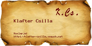 Klafter Csilla névjegykártya